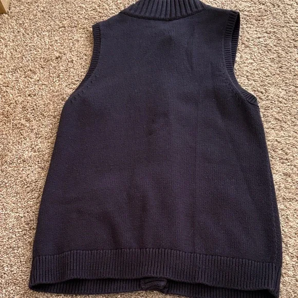 Talbots navy Cable Knit Vest - Picture 8 of 9